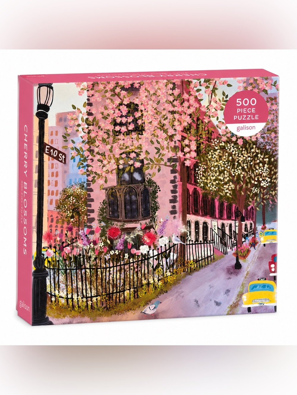 Galison Cherry Blossom New York City 500 Piece Jigsaw Puzzle Complete